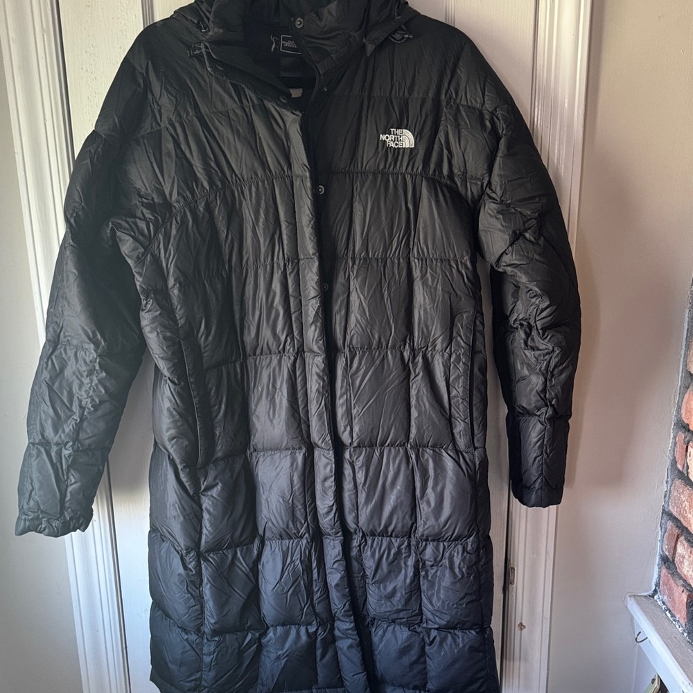 The North Face Long Black Quilted Jacket